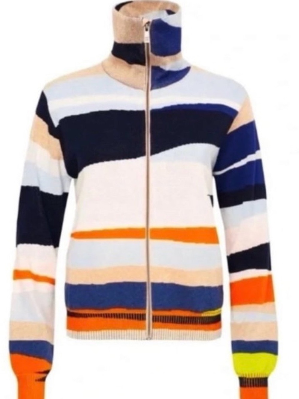 Sweaty Betty Striped Zip-Up Knit Sweater Jacket XS